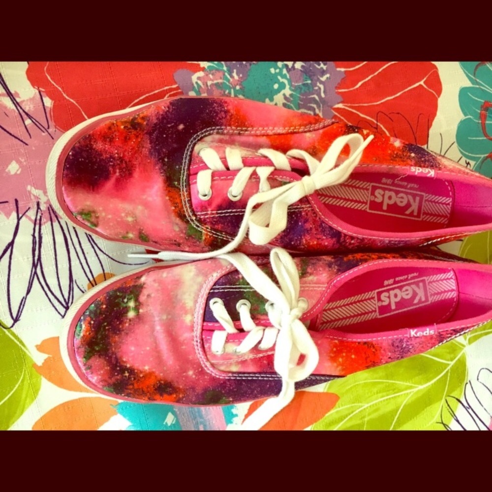 Pink Galaxy Keds (size 8)
